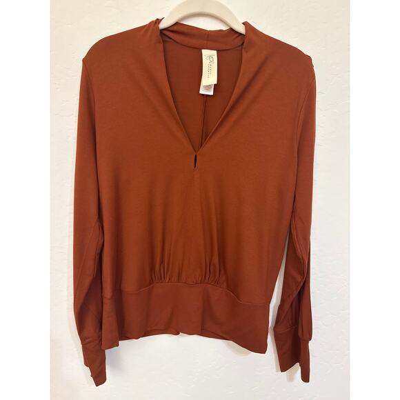 Zero + Maria Cornejo Long Sleeve Rust Blouse - Size XS - Picture 1 of 8